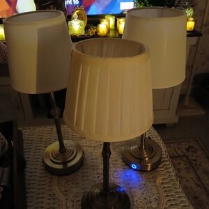 Set Of 3 Rechargeable Brass Finish Lamps!!